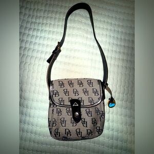 Dooney and Bourke Small Monogram Black and Gray Shoulder Bag
